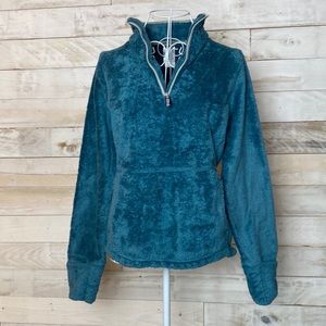 Northface Teal Half Zipper Pullover Fleece Size Small
